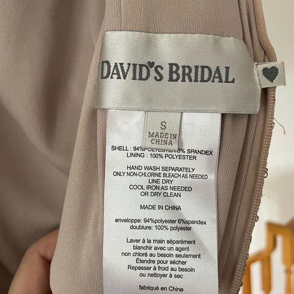 David’s Bridal sequinned champagne colour full length dress - Picture 4 of 4